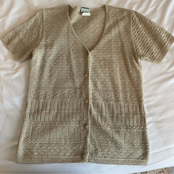 Vintage knit button up top - Picture 2 of 4